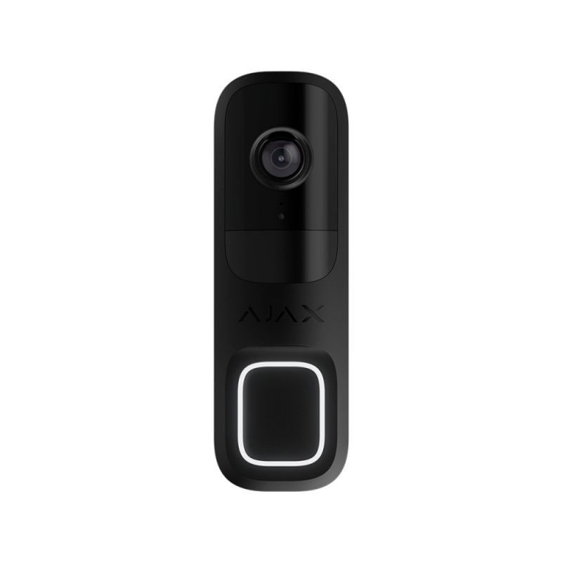 Купити Відеодзвінок Ajax DoorBell black з вбудованим штучним інтелектом, ІЧ-сенсором та керуванням у застосунках. Системи безпеки для дому та офісу. Магазин RG-Group. Системи відеонагляду та охоронні сигналізації. Продаж та послуги встановлення