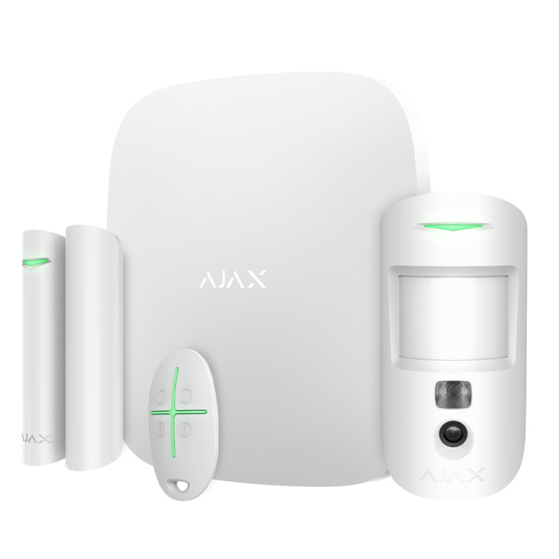 Купити Комплект бездротової сигналізації Ajax StarterKit Cam HDR White — 2G, Ethernet, фотоверифікація тривог. Системи безпеки для дому та офісу. Магазин RG-Group. Системи відеонагляду та охоронні сигналізації. Продаж та послуги встановлення
