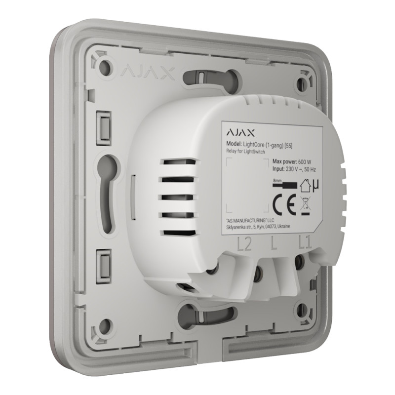Вимикач Ajax LightSwitch 2-gang Grey двоклавішний