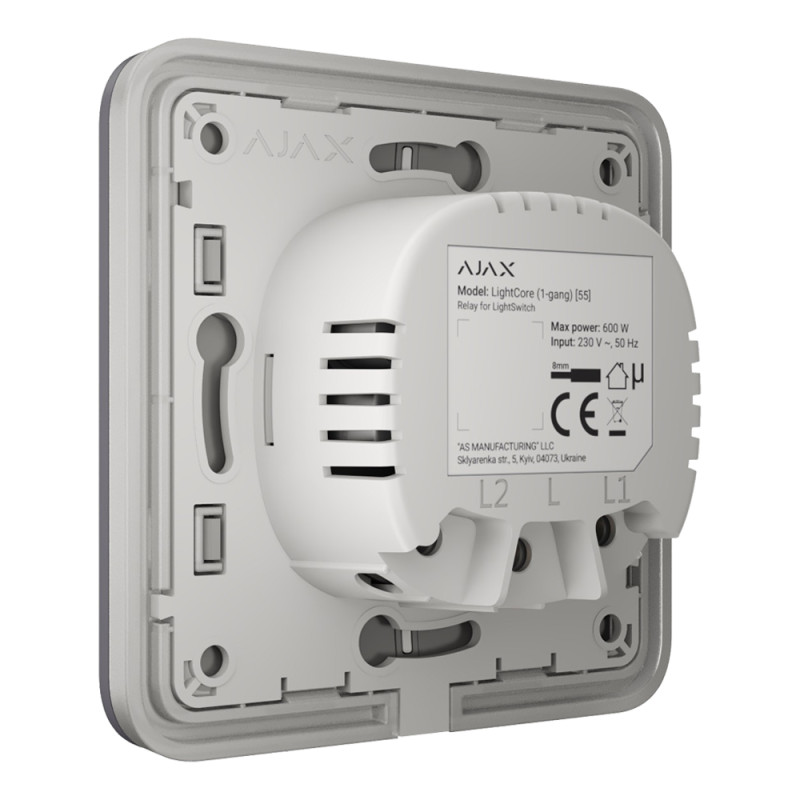 Вимикач Ajax LightSwitch 1-gang Graphite одноклавішний