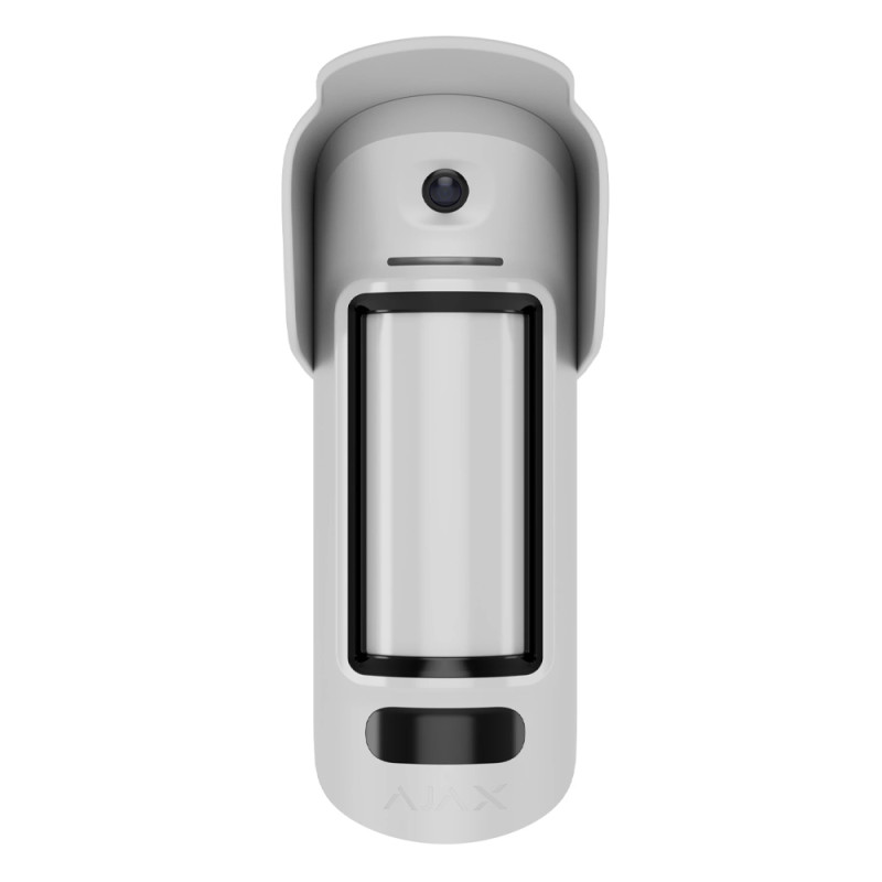 Купити Бездротовий вуличний датчик руху Ajax MotionCam Outdoor HighMount (PhOD) Jeweller White з фотофіксацією за тривогою та за запитом. Системи безпеки для дому та офісу. Магазин RG-Group. Системи відеонагляду та охоронні сигналізації. Продаж та послуги встановлення