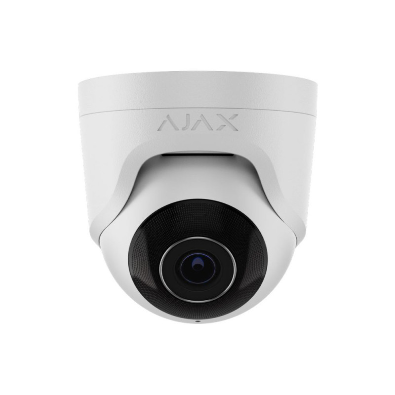 Купити IP-відеокамера Ajax TurretCam (5 Мп/2.8 мм) white, дротова з роздільною здатністю 5 Мп і кутом огляду до 110°. Системи безпеки для дому та офісу. Магазин RG-Group. Системи відеонагляду та охоронні сигналізації. Продаж та послуги встановлення