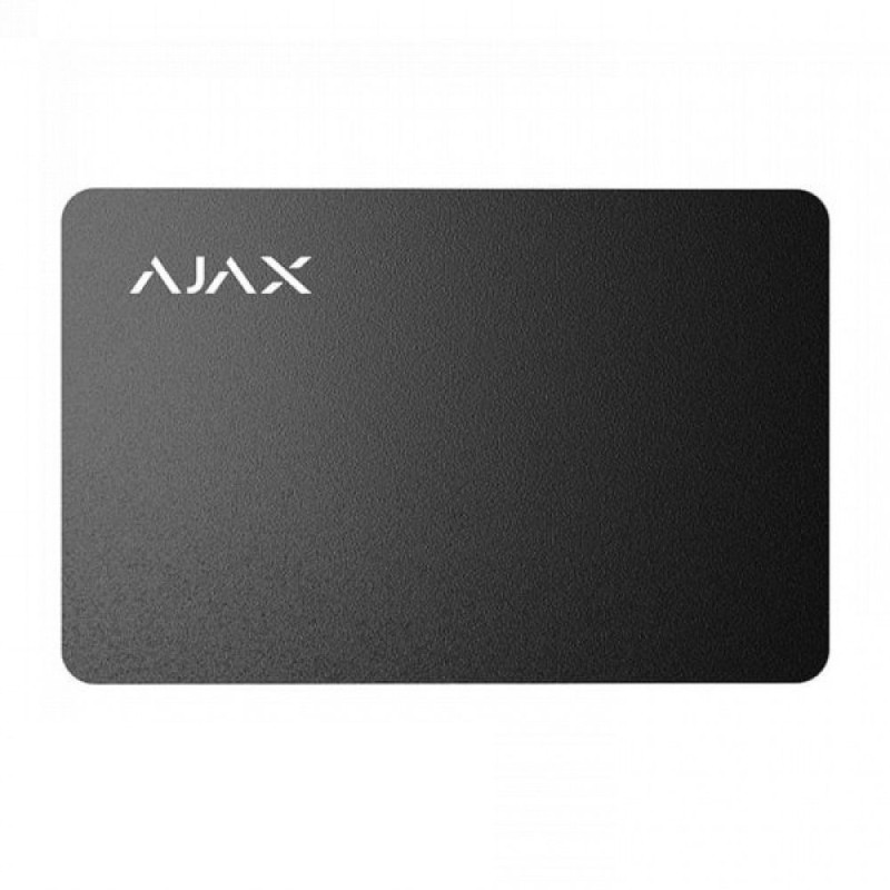 Купити Захищена безконтактна картка Ajax Pass black (комплект 10 шт.) для клавіатури KeyPad Plus. Системи безпеки для дому та офісу. Магазин RG-Group. Системи відеонагляду та охоронні сигналізації. Продаж та послуги встановлення