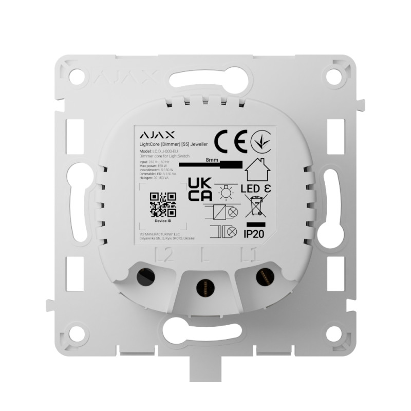Купити Реле Ajax LightCore (Dimmer) для димерного вимикача. Системи безпеки для дому та офісу. Магазин RG-Group. Системи відеонагляду та охоронні сигналізації. Продаж та послуги встановлення