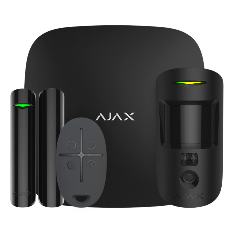 Купити Комплект бездротової сигналізації Ajax StarterKit Cam Plus black з фотоверифікацією тривог і підтримкою LTE. Системи безпеки для дому та офісу. Магазин RG-Group. Системи відеонагляду та охоронні сигналізації. Продаж та послуги встановлення