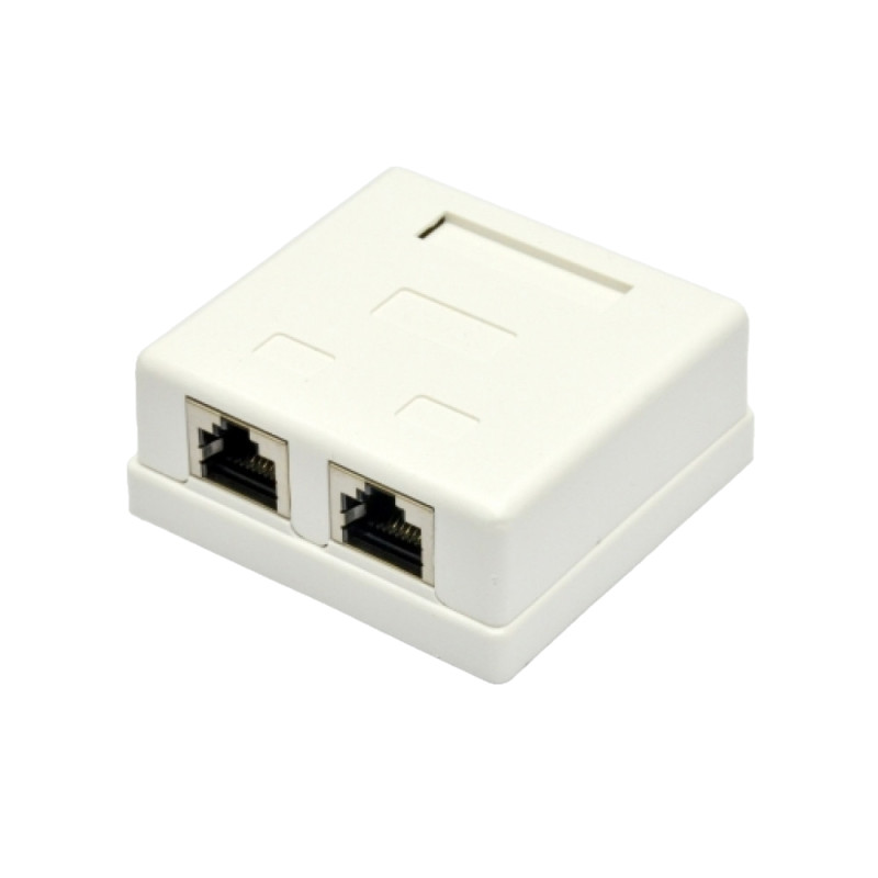 Купити Розетка зовнішня EPNew 2хSTP, кат. 6, RJ45. Системи безпеки для дому та офісу. Магазин RG-Group. Системи відеонагляду та охоронні сигналізації. Продаж та послуги встановлення