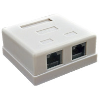 Купити Розетка Kingda 2хRJ45 UTP біла. Системи безпеки для дому та офісу. Магазин RG-Group. Системи відеонагляду та охоронні сигналізації. Продаж та послуги встановлення