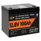 Купити Акумулятор LP LiFePO4 12V (12,8V) - 100 Ah (1280Wh) (Smart BMS 100А) з BT пластик. Системи безпеки для дому та офісу. Магазин RG-Group. Системи відеонагляду та охоронні сигналізації. Продаж та послуги встановлення