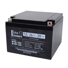 Купити Акумулятор 12В 26 А·год для ДБЖ Full Energy FEP-1226. Системи безпеки для дому та офісу. Магазин RG-Group. Системи відеонагляду та охоронні сигналізації. Продаж та послуги встановлення
