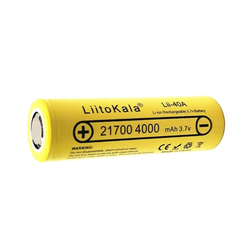 Акумулятор LiitoKala 21700 Lii-40A 3.7В 4000мА·год Li-ion