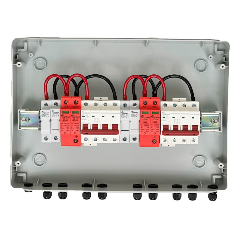 Сонячна PV розподільна коробка LQX2/2DC1000VB1-1532-PG, DC 1000В 2 входи 2 виходи, з блискавкозахистом