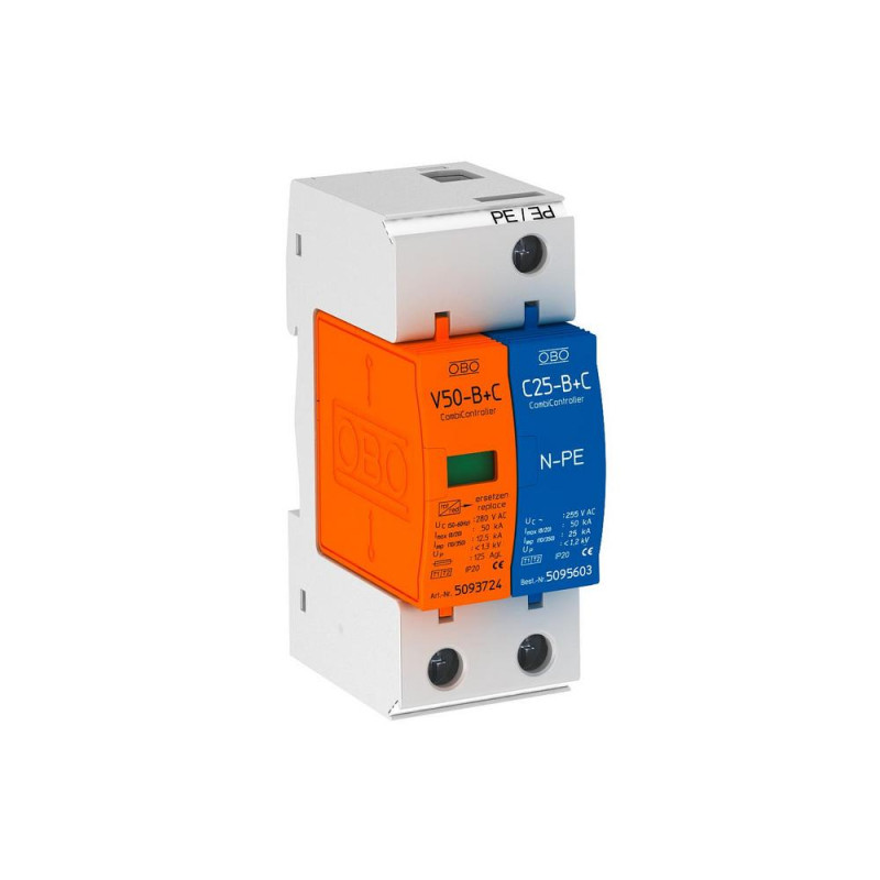Купити Обмежувач перенапруг OBO Bettermann Тип I+II V50-B+C 1+NPE (5093653). Системи безпеки для дому та офісу. Магазин RG-Group. Системи відеонагляду та охоронні сигналізації. Продаж та послуги встановлення