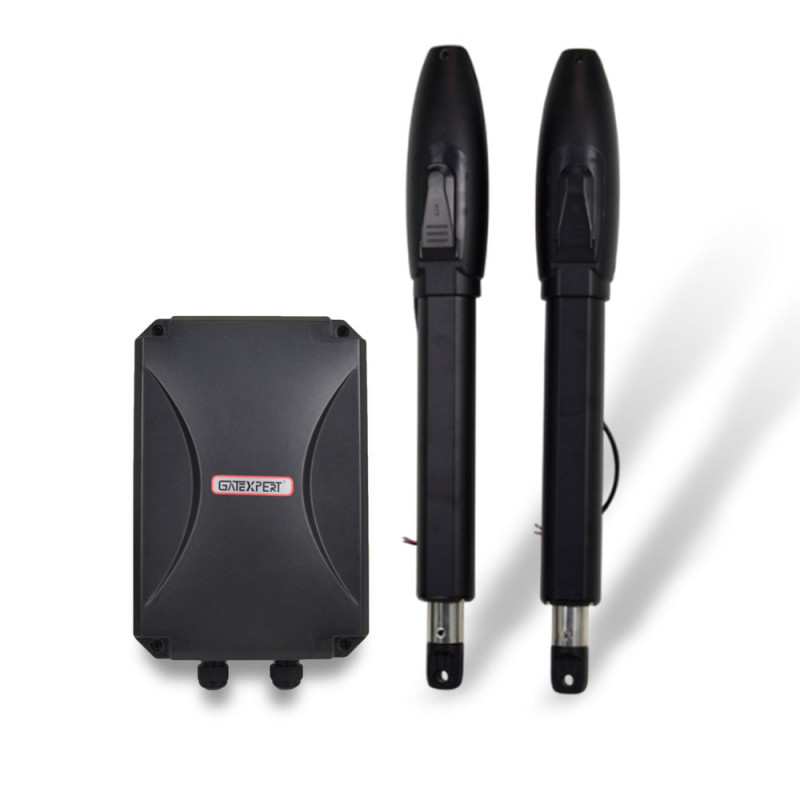 Купити Автоматика для розпашних воріт GATEXPERT SW300DC Black (dual arms) комплект. Системи безпеки для дому та офісу. Магазин RG-Group. Системи відеонагляду та охоронні сигналізації. Продаж та послуги встановлення