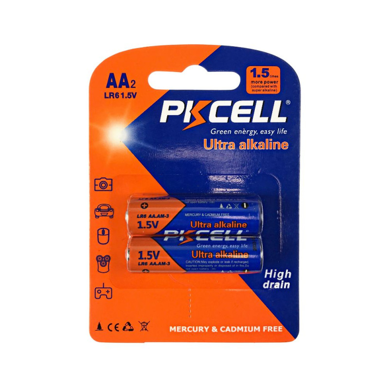 Купити Батарейка PKCELL Ultra Alkaline AA LR6 1.5V, 2шт./блістер. Системи безпеки для дому та офісу. Магазин RG-Group. Системи відеонагляду та охоронні сигналізації. Продаж та послуги встановлення