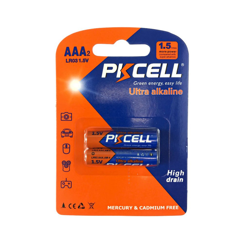 Купити Батарейка PKCELL Ultra Alkaline AAA LR03 1.5V, 2шт./блістер. Системи безпеки для дому та офісу. Магазин RG-Group. Системи відеонагляду та охоронні сигналізації. Продаж та послуги встановлення