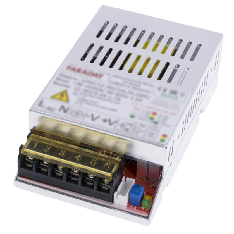 Купити Блок живлення Faraday Electronics 108Wt/36-60V/ALU в алюмінієвому корпусі. Системи безпеки для дому та офісу. Магазин RG-Group. Системи відеонагляду та охоронні сигналізації. Продаж та послуги встановлення