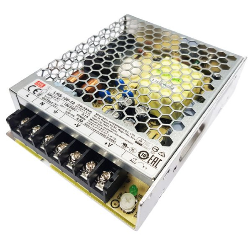 Купити Блок живлення Mean Well LRS-100-12 10.2-13.8 В / 8.5 А. Системи безпеки для дому та офісу. Магазин RG-Group. Системи відеонагляду та охоронні сигналізації. Продаж та послуги встановлення