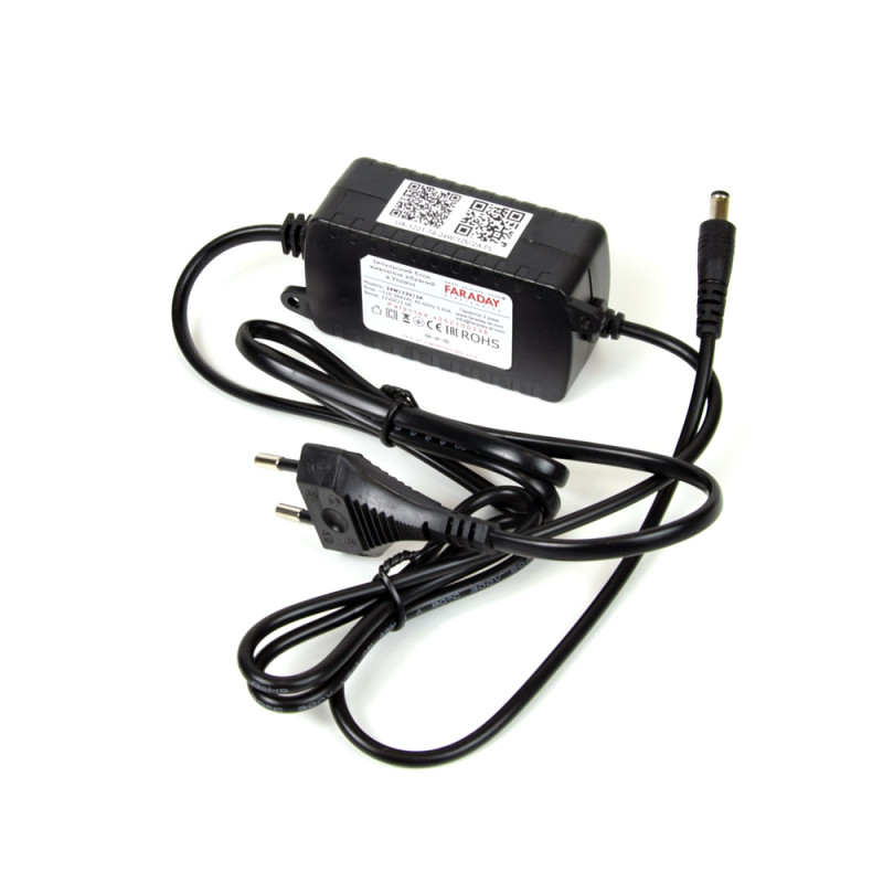 Купити Блок живлення Faraday Electronics 24W/12V/2A (Довжина мережевого кабелю: 0.4 м, Довжина вихідного кабелю: 0.55 м). Системи безпеки для дому та офісу. Магазин RG-Group. Системи відеонагляду та охоронні сигналізації. Продаж та послуги встановлення