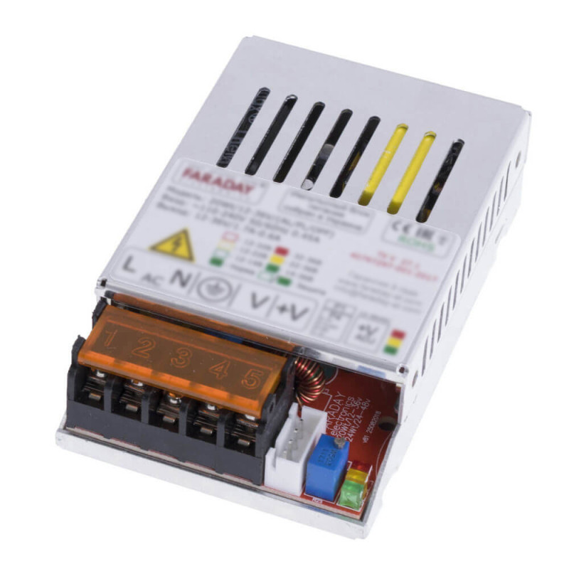 Купити Блок живлення Faraday Electronics 30Wt/36-60V/ALU в алюмінієвому корпусі. Системи безпеки для дому та офісу. Магазин RG-Group. Системи відеонагляду та охоронні сигналізації. Продаж та послуги встановлення