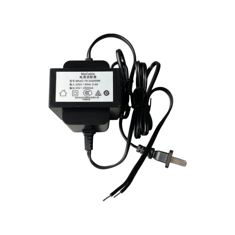 Купити Блок живлення MaCable MKAC-76-242500M (24В 2.5A AC, 60W) (Довжина мережевого і вихідного кабелів: 1.4 м). Системи безпеки для дому та офісу. Магазин RG-Group. Системи відеонагляду та охоронні сигналізації. Продаж та послуги встановлення
