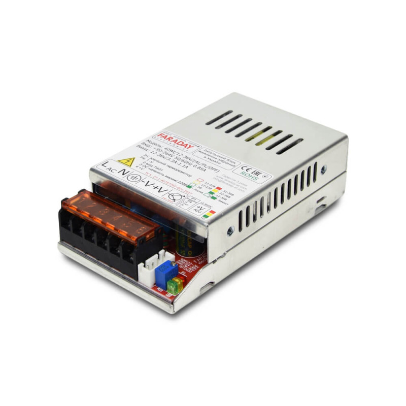 Купити Блок живлення Faraday Electronics 40Wt/12-36V/ALU. Системи безпеки для дому та офісу. Магазин RG-Group. Системи відеонагляду та охоронні сигналізації. Продаж та послуги встановлення