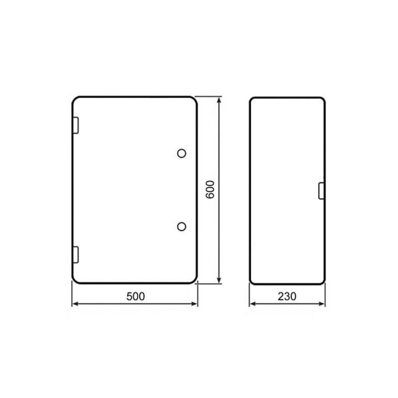 Щит ERKA 025 500 x 600 x 230 мм з монтажною панеллю і опаловими дверцятами