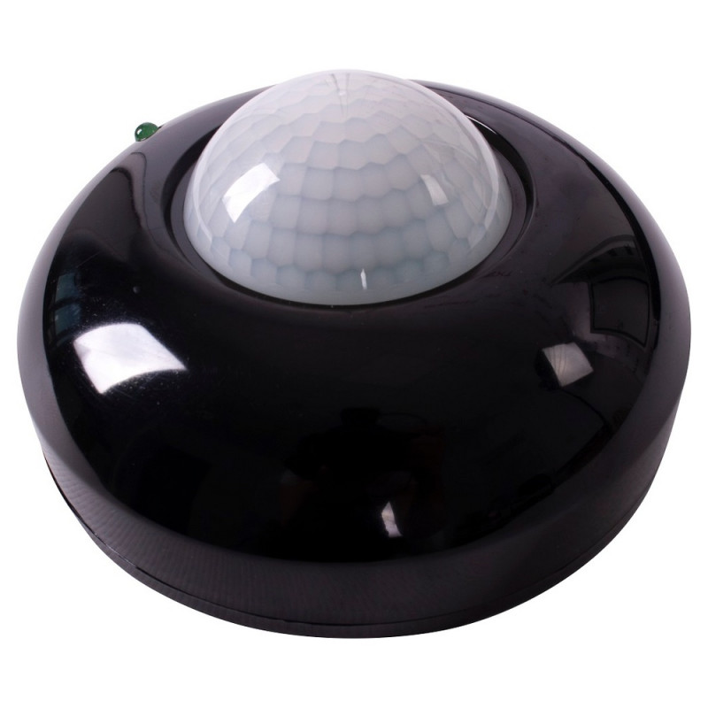 Купити Датчик руху інфрачервоний стельовий e.sensor.pir.07.black (чорний), 360°, IP20. Системи безпеки для дому та офісу. Магазин RG-Group. Системи відеонагляду та охоронні сигналізації. Продаж та послуги встановлення