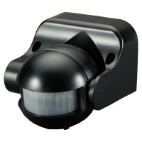 Купити Датчик руху інфрачервоний e.sensor.pir.09.black (чорний), 180°, IP44. Системи безпеки для дому та офісу. Магазин RG-Group. Системи відеонагляду та охоронні сигналізації. Продаж та послуги встановлення