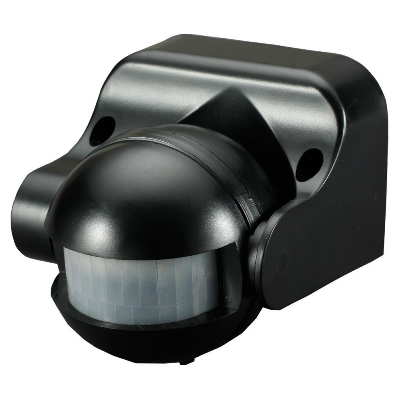 Купити Датчик руху інфрачервоний e.sensor.pir.09.black (чорний), 180°, IP44. Системи безпеки для дому та офісу. Магазин RG-Group. Системи відеонагляду та охоронні сигналізації. Продаж та послуги встановлення