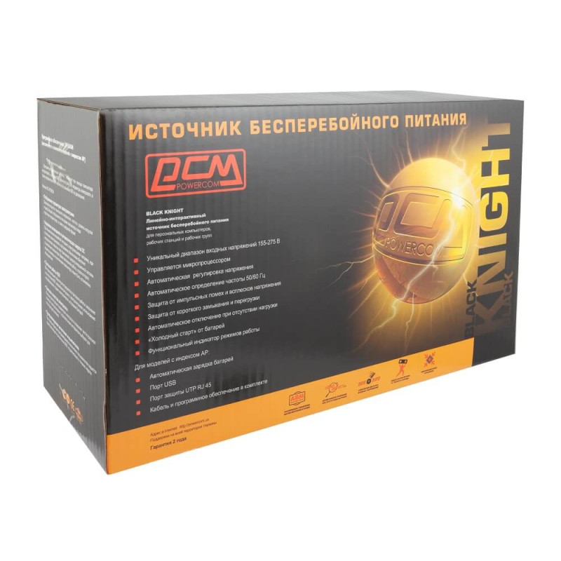Джерело безперебійного живлення Powercom BNT-1000AP Schuko 1000ВА / 600Вт лінійно-інтерактивне