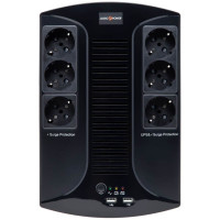 Купити Джерело безперебійного живлення Logicpower LP 850VA-6PS (510W) лінійно-інтерактивне. Системи безпеки для дому та офісу. Магазин RG-Group. Системи відеонагляду та охоронні сигналізації. Продаж та послуги встановлення