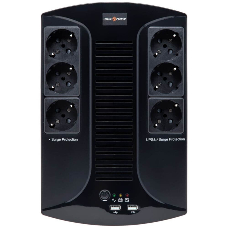 Купити Джерело безперебійного живлення Logicpower LP 850VA-6PS (510W) лінійно-інтерактивне. Системи безпеки для дому та офісу. Магазин RG-Group. Системи відеонагляду та охоронні сигналізації. Продаж та послуги встановлення