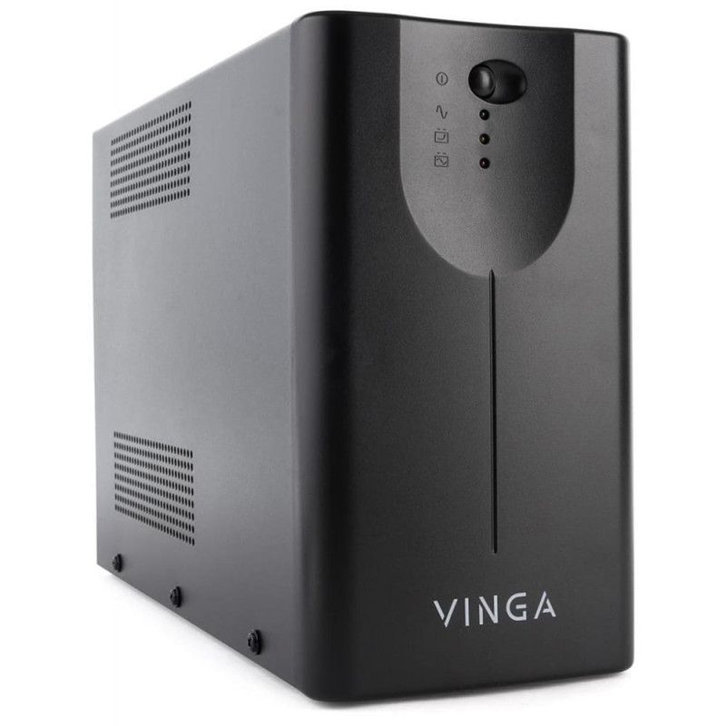 Джерело безперебійного живлення Vinga VPE-800MU 800ВА / 480 Вт з LED-індикацією з USB у металевому корпусі
