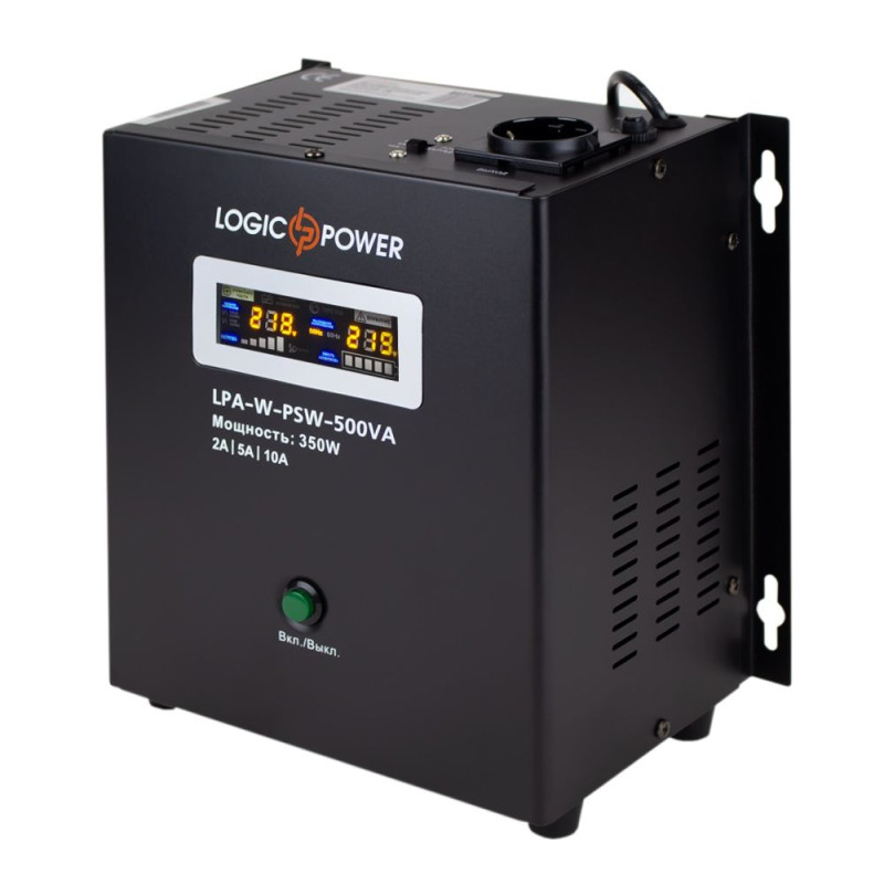 Купити Джерело безперебійного живлення Logicpower LPA-W-PSW-500VA+ (350 Вт) 2 A / 5 A / 10 A з правильною синусоїдою. Системи безпеки для дому та офісу. Магазин RG-Group. Системи відеонагляду та охоронні сигналізації. Продаж та послуги встановлення