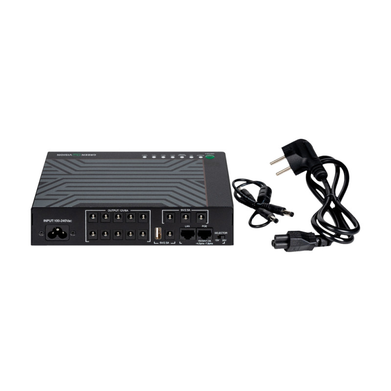 Джерело безперебійного живлення GreenVision GV-702-UPS-DC18-100W для Wi-Fi роутерів із вбудованим акумулятором