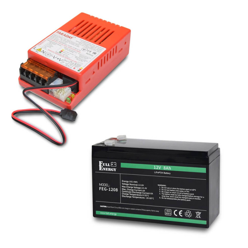 Купити Комплект безперебійного живлення БП Faraday Electronics UPS 35W Smart ASCH PL (LFP) + літієвий (LiFePO4) акумулятор 12В 8А·год Full Energy FEG-128. Системи безпеки для дому та офісу. Магазин RG-Group. Системи відеонагляду та охоронні сигналізації. Продаж та послуги встановлення