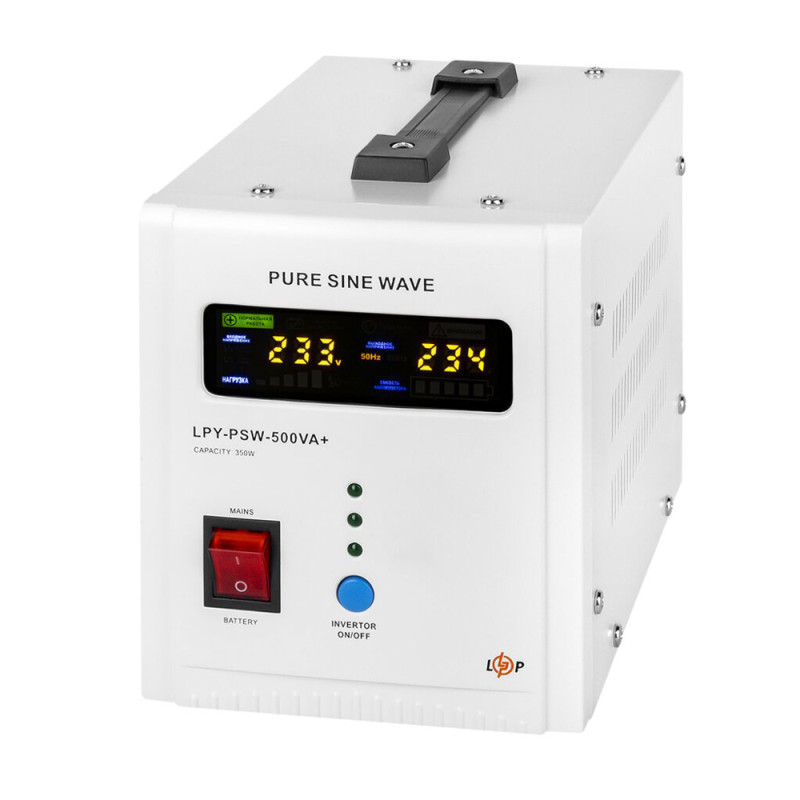 Купити Джерело безперебійного живлення Logicpower LPY-PSW-500VA+ (350Вт) 12V 5A/10A лінійно-інтерактивне з правильною синусоїдою. Системи безпеки для дому та офісу. Магазин RG-Group. Системи відеонагляду та охоронні сигналізації. Продаж та послуги встановлення
