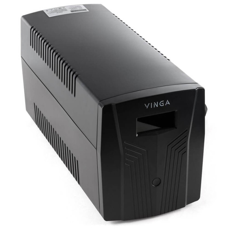 Джерело безперебійного живлення Vinga VPC-1200PU 1200ВА / 720 Вт з LCD-дисплеєм з USB у пластиковому корпусі