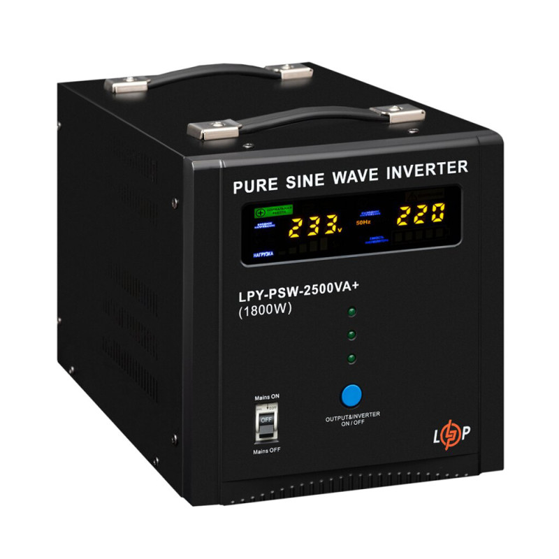 Джерело безперебійного живлення Logicpower LPY-W-PSW-2500VA+ (1800W) лінійно-інтерактивний з правильною синусоїдою