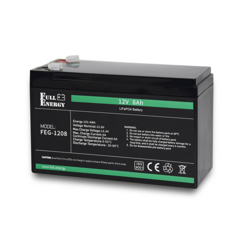Комплект безперебійного живлення БП Faraday Electronics UPS 55W Smart ASCH PL (LFP) + літієвий (LiFePO4) акумулятор 12В 8А·год Full Energy FEG-128