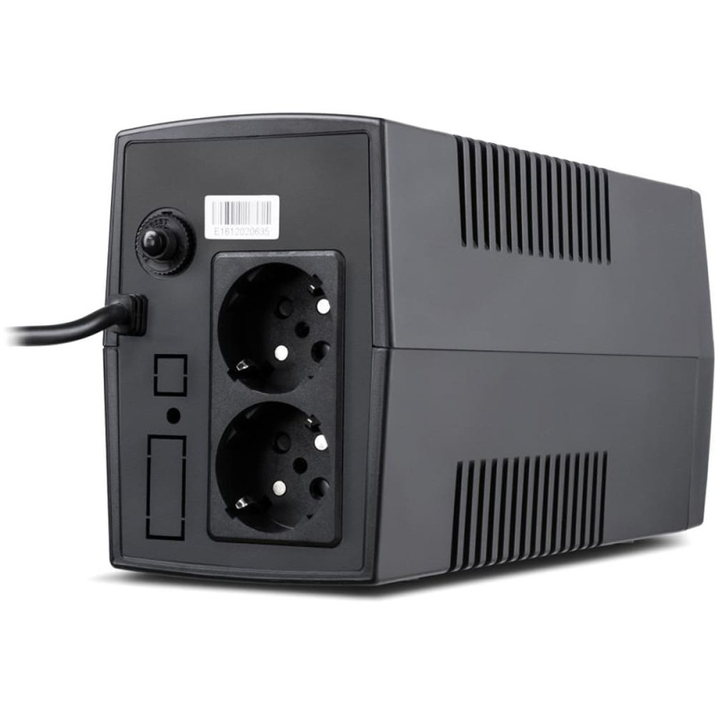 Джерело безперебійного живлення Vinga VPC-800P 800ВА / 480 Вт з LCD-дисплеєм у пластиковому корпусі