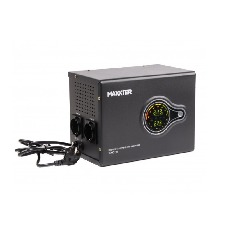 Купити Джерело безперебійного живлення Maxxter MX-HI-PSW1000-01 1000ВА / 600Вт лінійно-інтерактивне з правильною синусоїдою. Системи безпеки для дому та офісу. Магазин RG-Group. Системи відеонагляду та охоронні сигналізації. Продаж та послуги встановлення