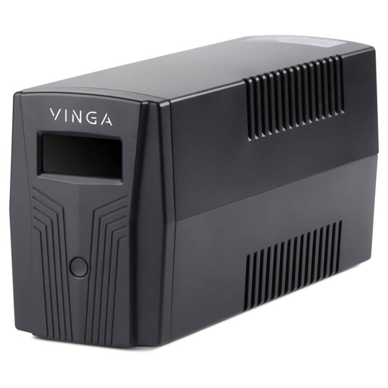 Джерело безперебійного живлення Vinga VPC-800PU 800ВА / 480 Вт з LCD-дисплеєм з USB у пластиковому корпусі