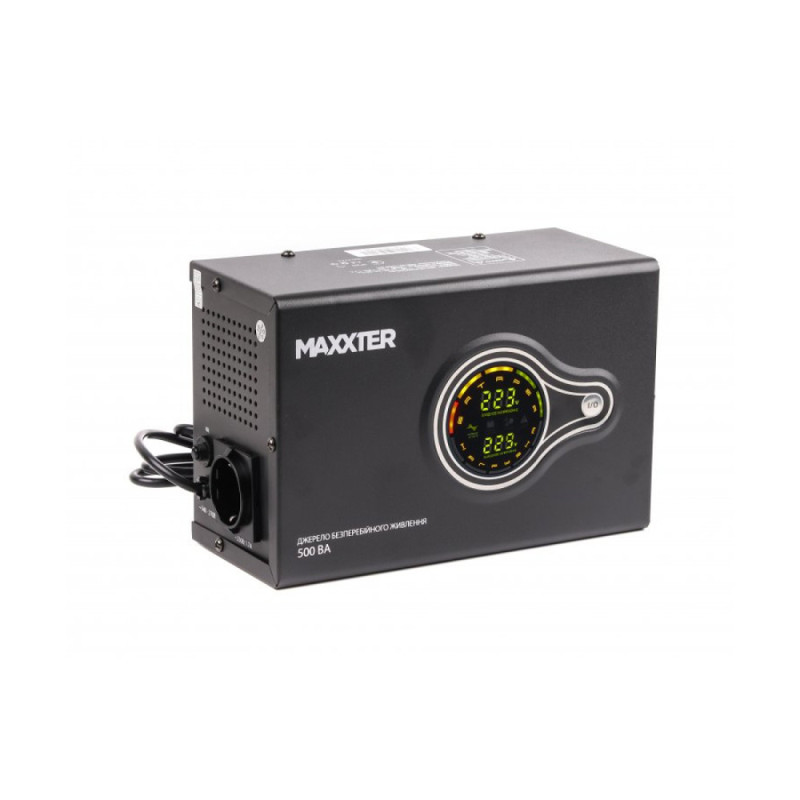 Купити Джерело безперебійного живлення Maxxter MX-HI-PSW500-01 500ВА / 300Вт лінійно-інтерактивне з правильною синусоїдою. Системи безпеки для дому та офісу. Магазин RG-Group. Системи відеонагляду та охоронні сигналізації. Продаж та послуги встановлення