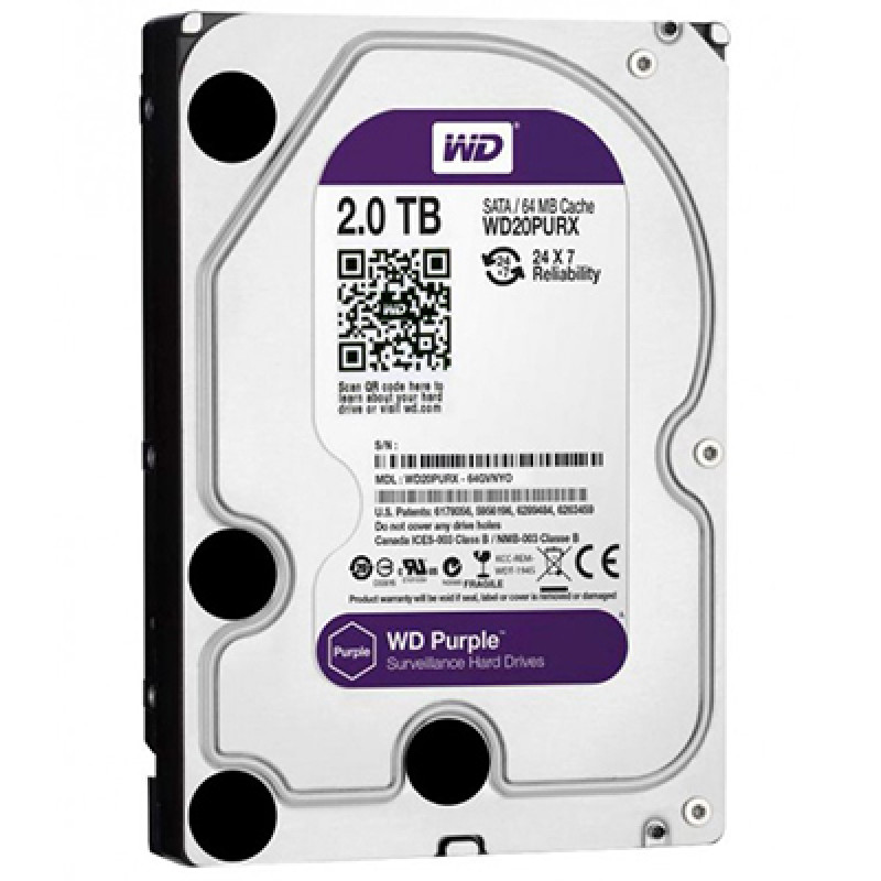 Купити Жорсткий диск Western Digital Purple 2TB WD20PURX. Системи безпеки для дому та офісу. Магазин RG-Group. Системи відеонагляду та охоронні сигналізації. Продаж та послуги встановлення