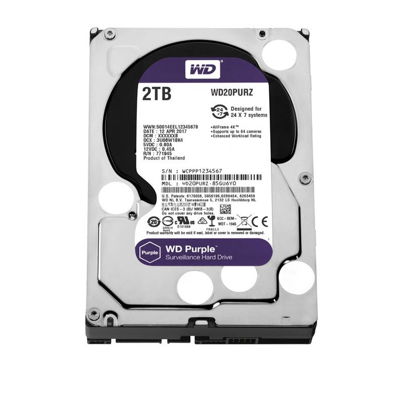 Купити Жорсткий диск 2TB Western Digital WD20PURZ для відеоспостереження. Системи безпеки для дому та офісу. Магазин RG-Group. Системи відеонагляду та охоронні сигналізації. Продаж та послуги встановлення