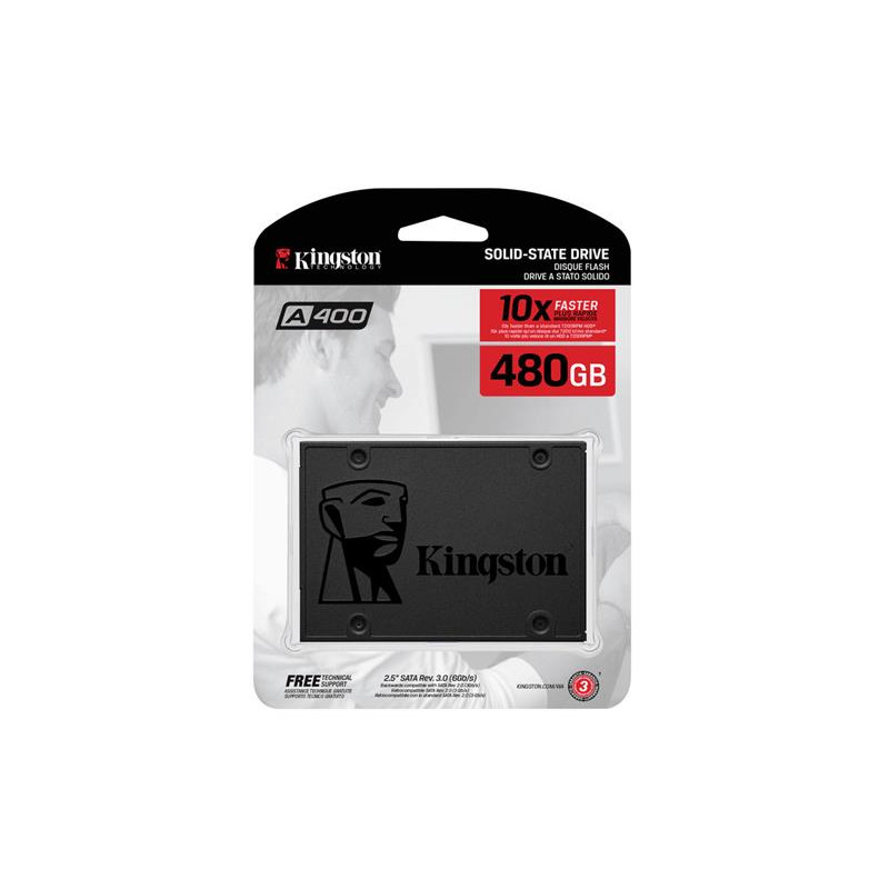 Купити Твердотільний накопичувач SSD 2.5" Kingston A400 480GB SATA. Системи безпеки для дому та офісу. Магазин RG-Group. Системи відеонагляду та охоронні сигналізації. Продаж та послуги встановлення