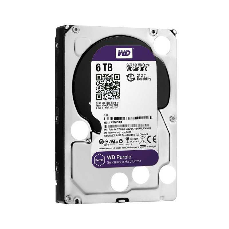 Купити Жорсткий диск 6TB Western Digital WD60PURX для відеоспостереження. Системи безпеки для дому та офісу. Магазин RG-Group. Системи відеонагляду та охоронні сигналізації. Продаж та послуги встановлення