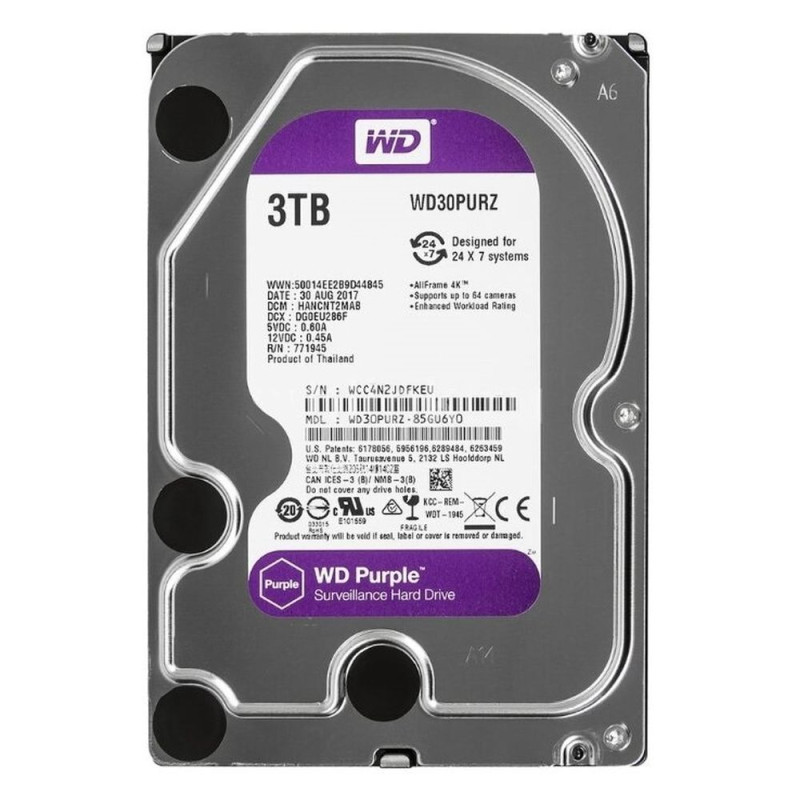 Купити Жорсткий диск 3TB Western Digital WD30PURZ для відеоспостереження. Системи безпеки для дому та офісу. Магазин RG-Group. Системи відеонагляду та охоронні сигналізації. Продаж та послуги встановлення