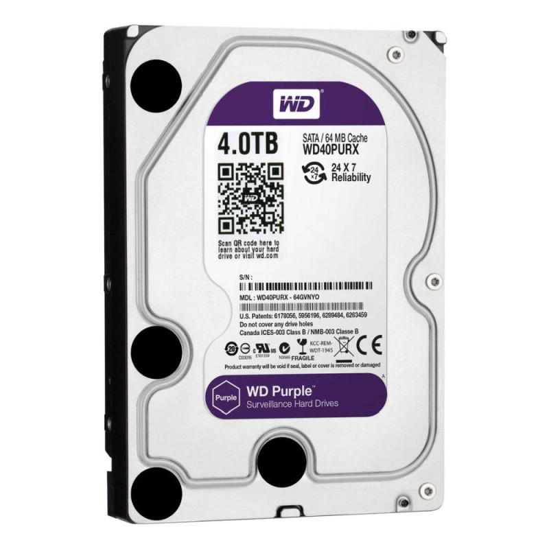 Купити Жорсткий диск 4TB Western Digital WD40PURX для відеоспостереження. Системи безпеки для дому та офісу. Магазин RG-Group. Системи відеонагляду та охоронні сигналізації. Продаж та послуги встановлення